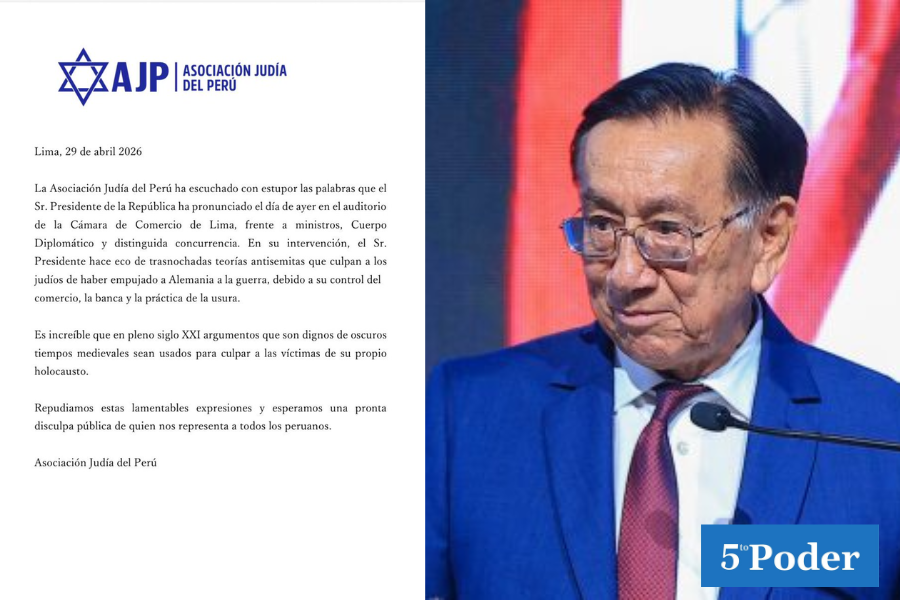 La Asociación Judía del Perú exigió una disculpa pública al presidente José María Balcázar.
